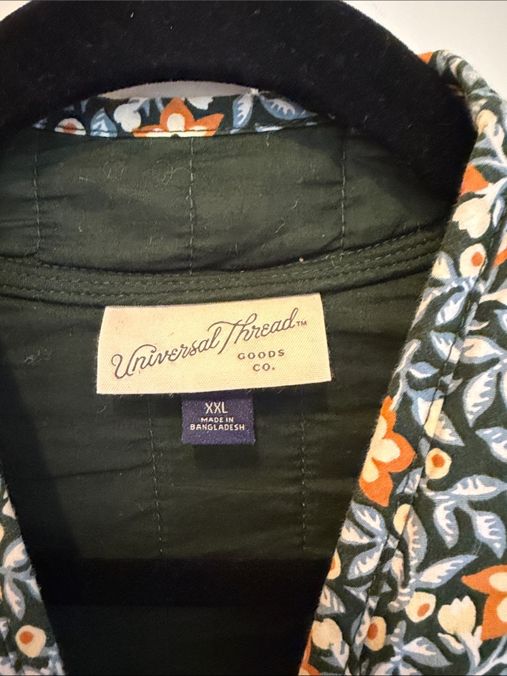 Universal Thread Quilted Floral Bomber Jacket - Green/Yellow - Picture 2 of 8